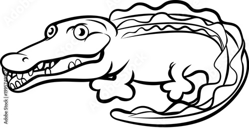 Alligator or crocodile cartoon character animal illustration