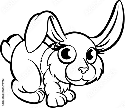 A cute rabbit cartoon character illustration