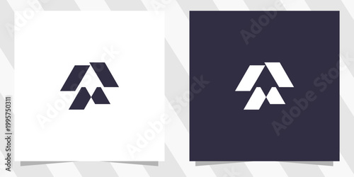 letter am ma logo design vector