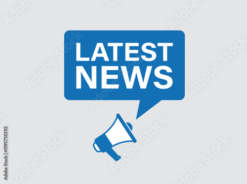 Latest News Icon Vector – Breaking News Announcement Speech Bubble Design