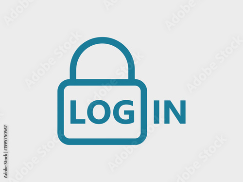 Login Security Icon Vector – Padlock Access Authentication Symbol Design