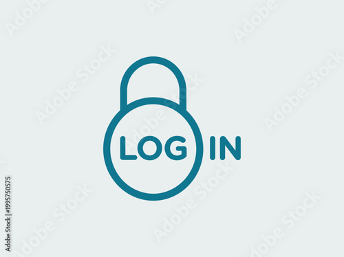 Login Security Icon Vector – Padlock Access Authentication Symbol Design