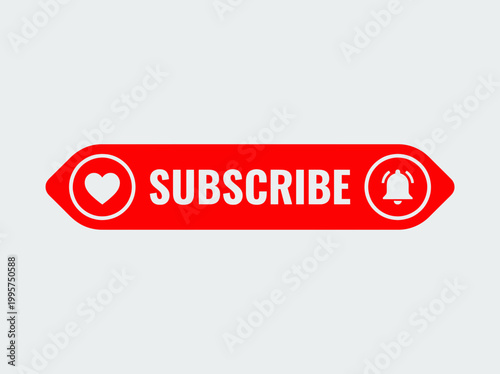 Subscribe Button Vector – Social Media Notification Bell Call To Action Design
