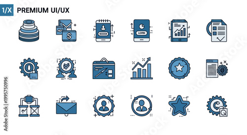 Premium UI UX icons collection for digital applications