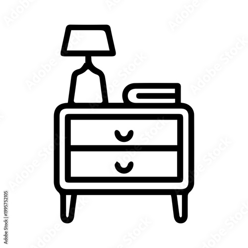 Nightstand with Lamp and Book