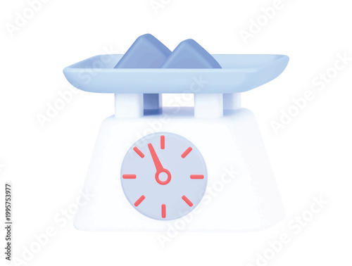 weighing scale measurement icon 3d render illustration isolated