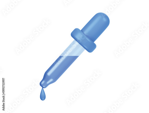 liquid dropper pipette icon 3d render illustration isolated