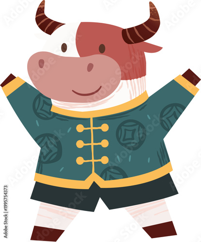 Cow wears traditional clothes