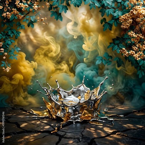 Luminous lime green fluid surface rolling with soft highlights