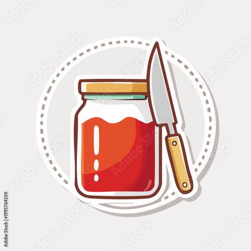 Jar of Jam with Knife