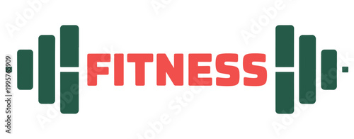 Fitness logo with dumbbell icons