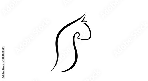 Minimalist Horse Head Silhouette, Elegant Line Art, Equestrian Symbol