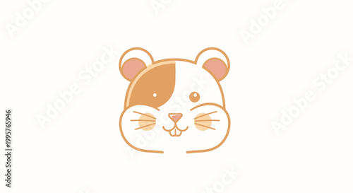 Cute Hamster Face Illustration, Adorable Rodent Character