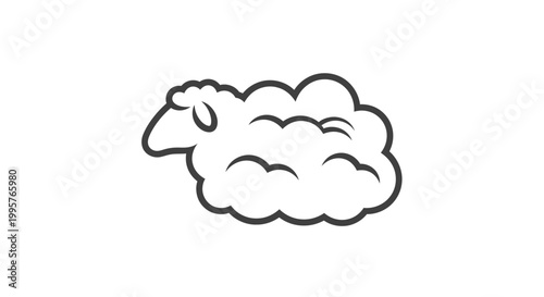 Cute Sheep Illustration - Hand Drawn Style