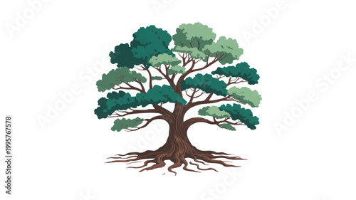 Ancient Tree Silhouette: A majestic, aged tree stands as a testament to nature's enduring power, its silhouette revealing intricate branches and sturdy roots.