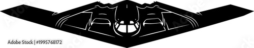 B-2 Spirit Stealth Bomber Side View Black Silhouette Vector Illustration