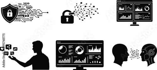 Cybersecurity and data protection a visual representation of threats security measures and digital privacy concerns