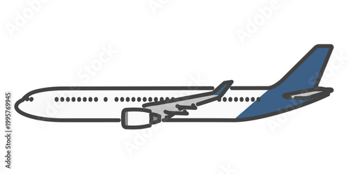 長距離国際線の旅客機 飛行中 ビジネス向け イラスト素材