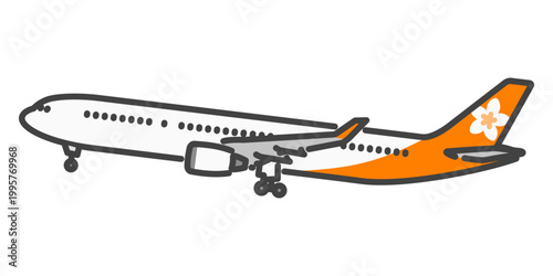 長距離国際線の旅客機 ギアダウン 離陸直後 ハワイ・太平洋リゾート路線