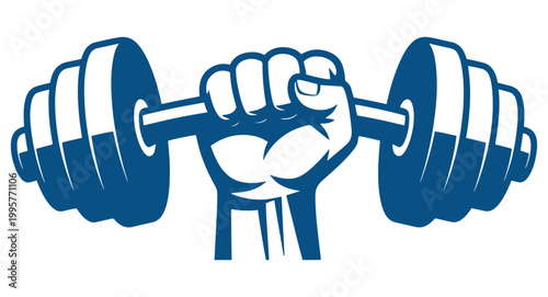 Strong hands lifting barbell dumbbell workout