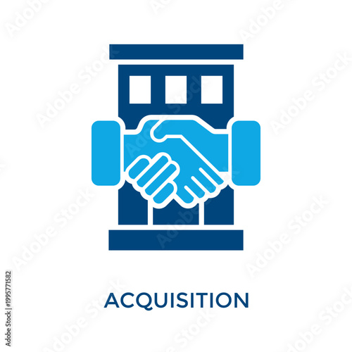 Acquisition Icon Dual Tone Style. Vector Illustration For Graphic Design