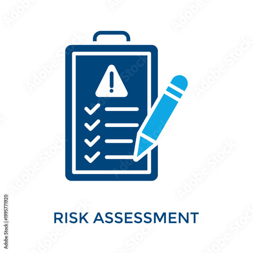 Risk Assessment Icon Dual Tone Style. Vector Illustration For Graphic Design