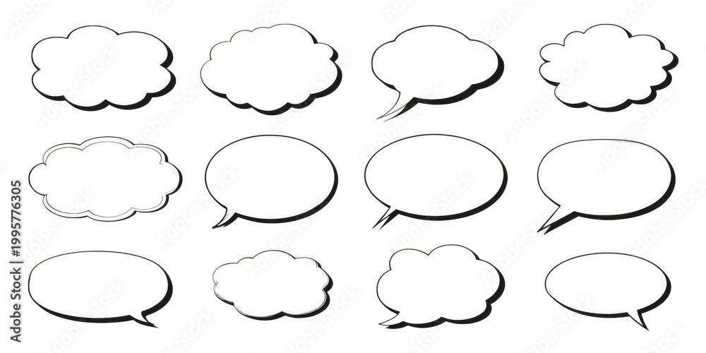 Fototapeta premium 3D speech bubbles - Chat, messenger, social media icon. speech, icon, bubble, chat, talk, text, message