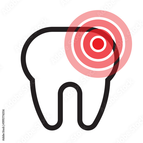 Toothache icon. Tooth pain sign. Dental care concept