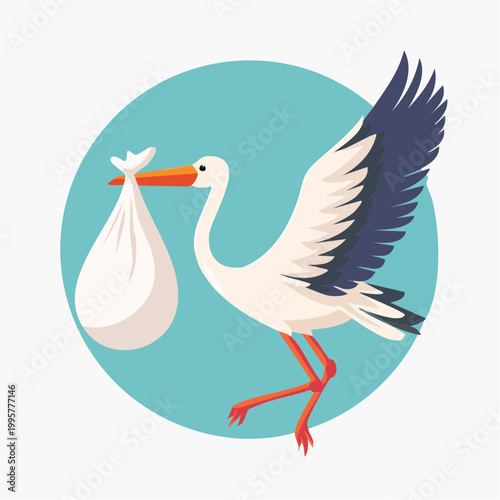 Stork Delivering Baby Bundle