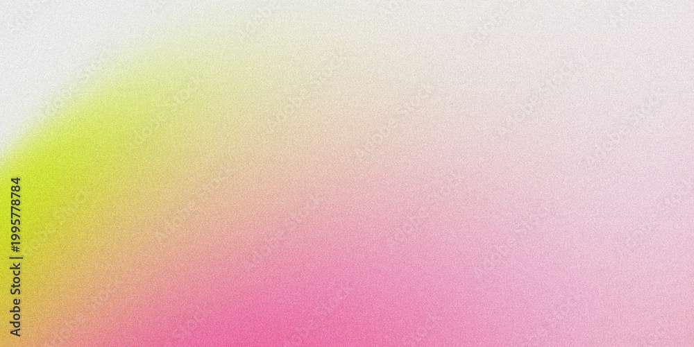 Fototapeta premium Abstract textured background with a smooth gradient from lime green through warm yellow-orange to soft pink, featuring a subtle grainy noise effect.