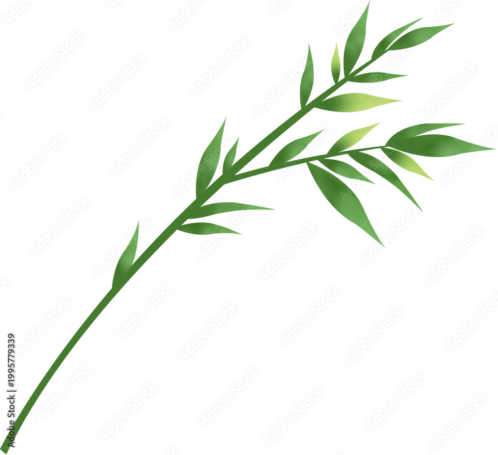 Naklejka premium Green bamboo leaves