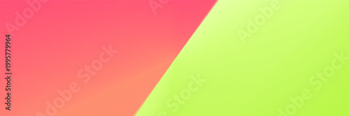 Cuadro en lienzo Diagonal split red and yellow green bg with grain pattern texture for minimalist design