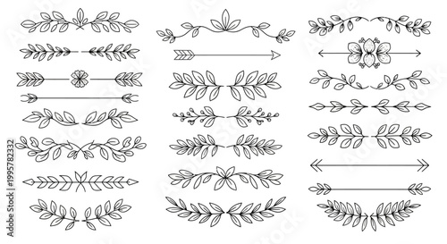 Collection of various leafy arrow designs.