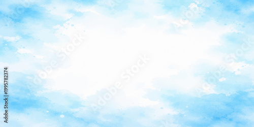A bright and beautiful summer day features a clear blue sky background filled with white clouds and sunlight across a natural cloudscape atmosphere