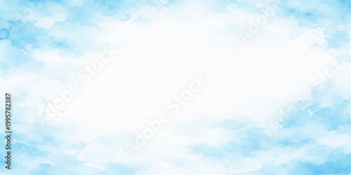 A beautiful summer day features a bright blue sky filled with fluffy white clouds, creating a clear natural cloudscape of sunlight and atmosphere in the open air