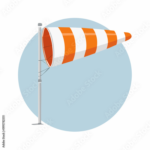 Windsock Indicating Wind Direction and Speed