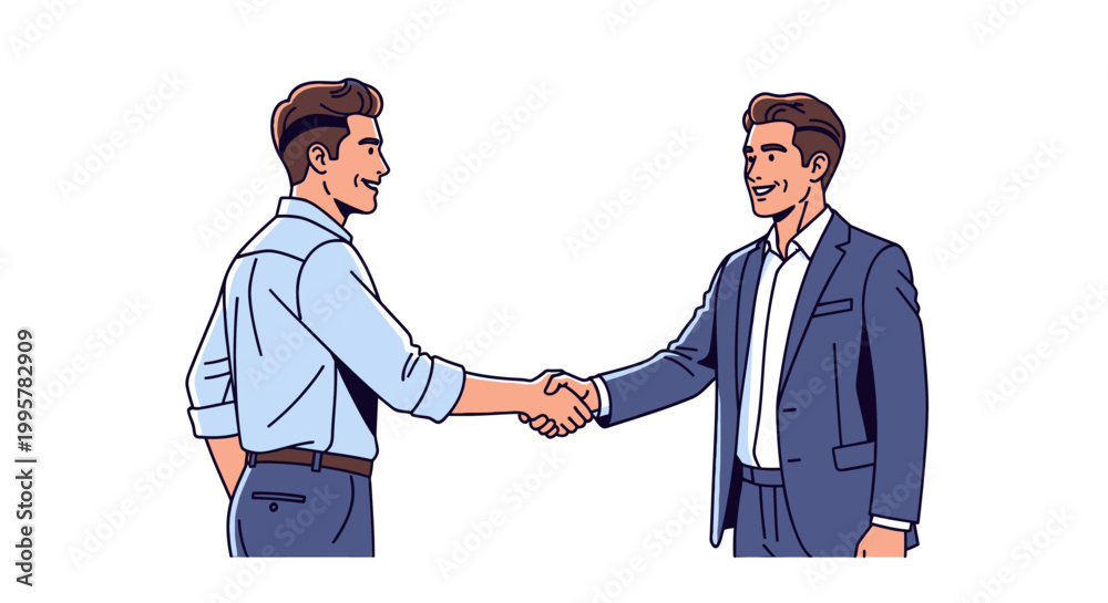 Fototapeta premium Two Businessmen Shaking Hands Firmly Together.