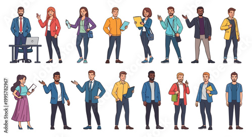 Diverse group of young business professionals.