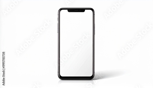 Elegant smartphone mockup with a clear white screen, ideal for app development, website previews, and digital marketing presentations