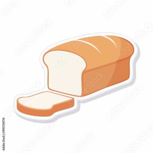 Loaf of White Bread with One Slice