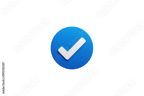 Blue circular verified check mark icon
