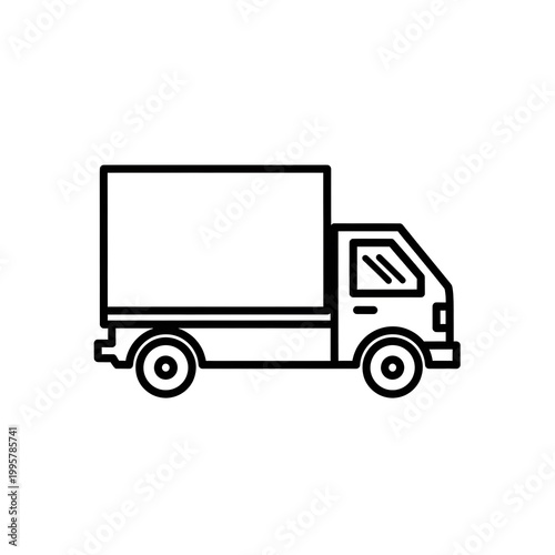 Simple line art delivery truck icon