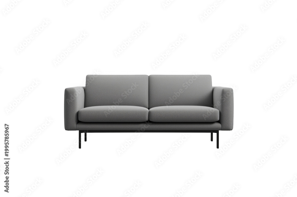 Fototapeta premium Modern gray sofa furniture isolated on transparent background