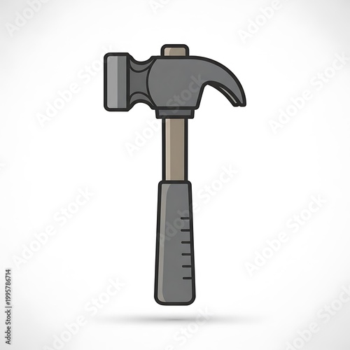 Gray hammer with handle