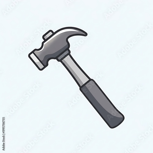 Gray hammer with handle