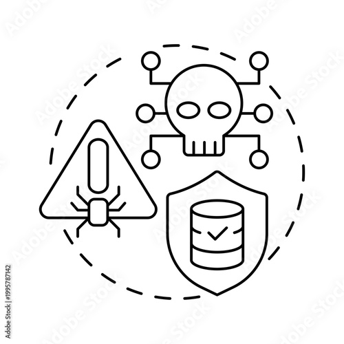 Cyberattacks blue gradient concept icon. Digital systems damage maintenance. Variety of unexpected occurrences. Round shape line illustration. Abstract idea. Graphic design. Easy to use in booklet