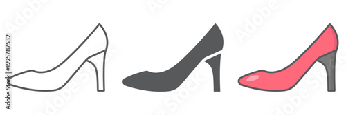 Women shoes line icon, female and footwear, high heel sign, vector graphics, a linear pattern on a white background.