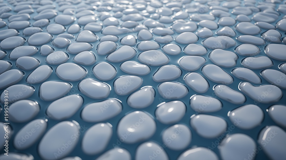 Obraz premium A mesmerizing perspective of smooth grey stones gracefully submerged in a tranquil blue pool water creating a serene nature scene.
