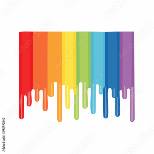 Rainbow paint dripping effect