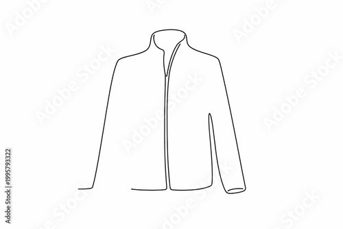Minimalistic line drawing of a jacket with stand collar